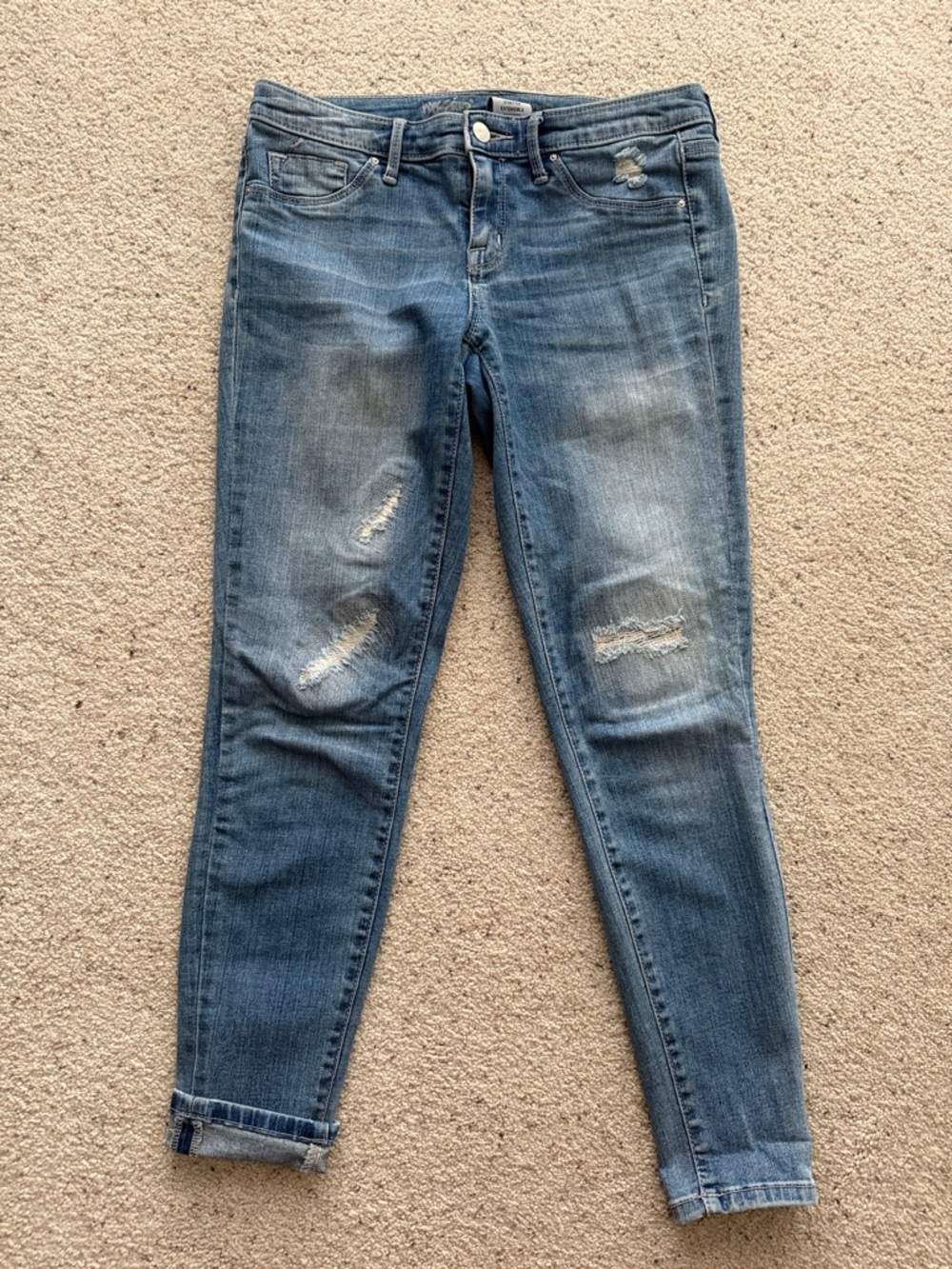 Mossimo Supply Co. Women's Light Blue Distressed Skinny Jeans